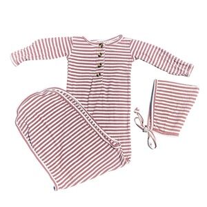 Lou Lou & Company ribbed knotted gown with matching hat